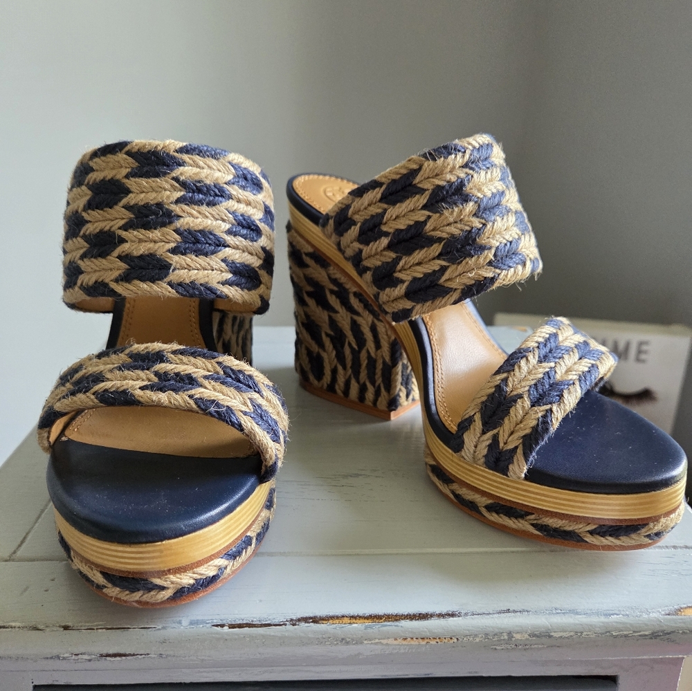 NIB Tory Burch Lola 100-mm sandal- Jute